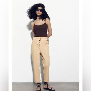 Zara Poplin paperbag pants